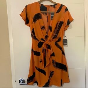BNWT Forever 21 Orange and Black colored dress
